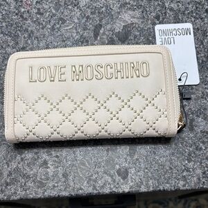 Love Moschino Beige/Gold Studded Wallet